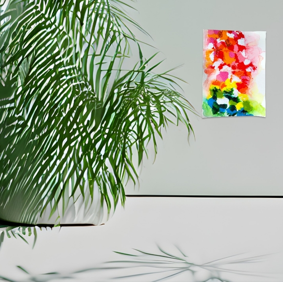 Original Abstract Acrylic Painting on Fine Art Paper, 11x14 - Picture 8 of 8